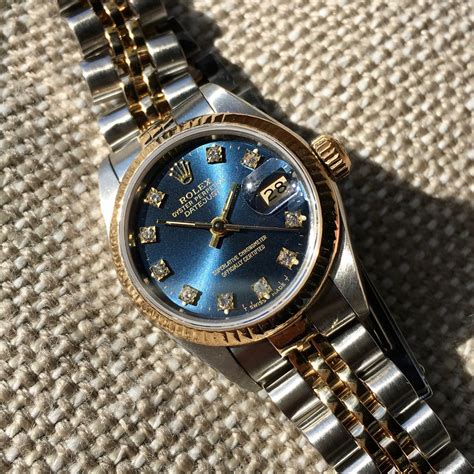 rolex blue two tone|two tone Rolex women's.